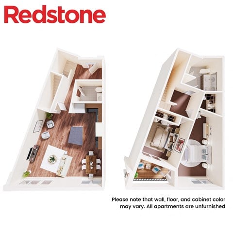 Floor plan for 2 beds, 1.5 baths